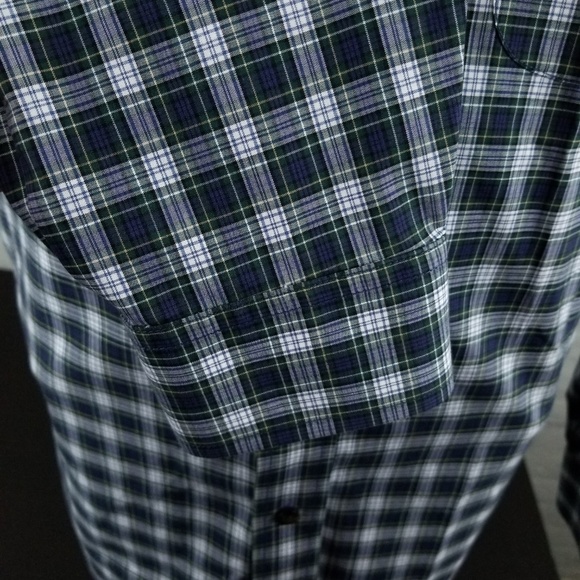 LL BEAN Mens Blue Green Plaid Cotton Sz Medium - Picture 5 of 8